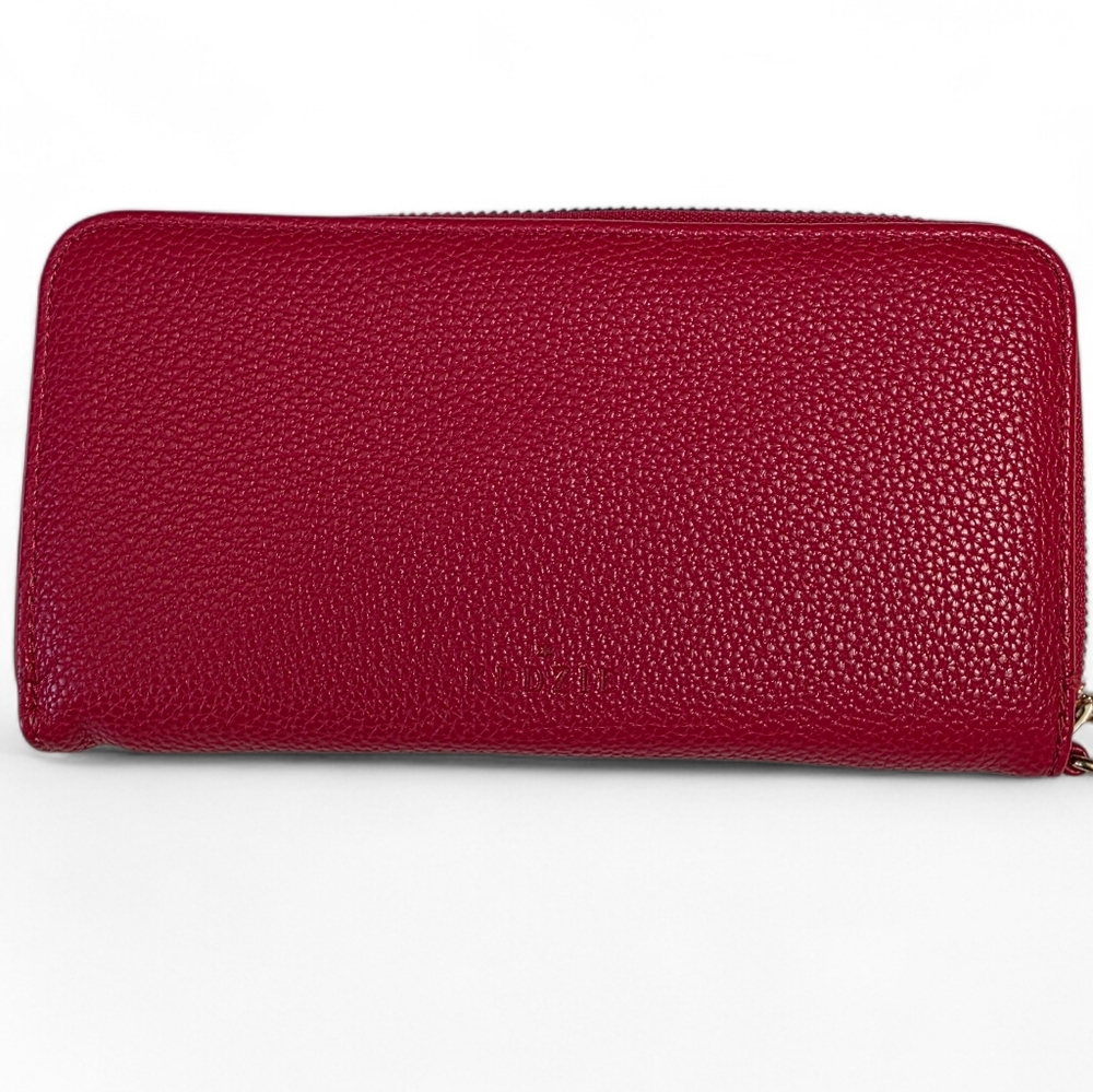 Kedzie Eclipse Red Pebbled Vegan Leather Wallet EUC
